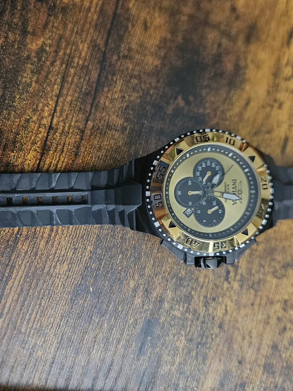 Invicta Men's Gold and Black Chronograph Swim Watch